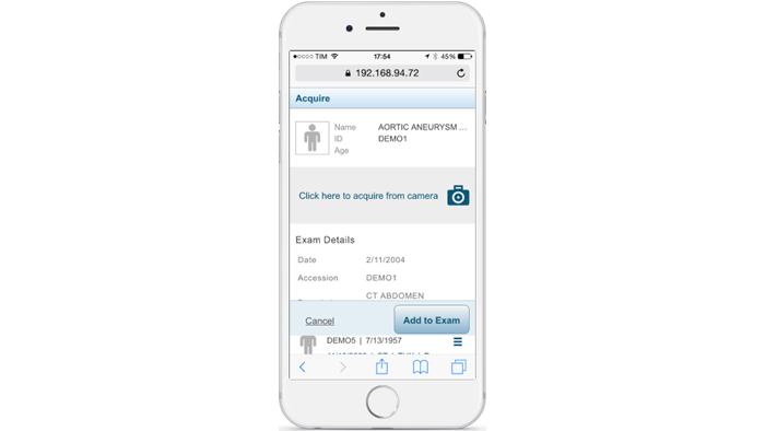 acquisition portal interface on a phone screen